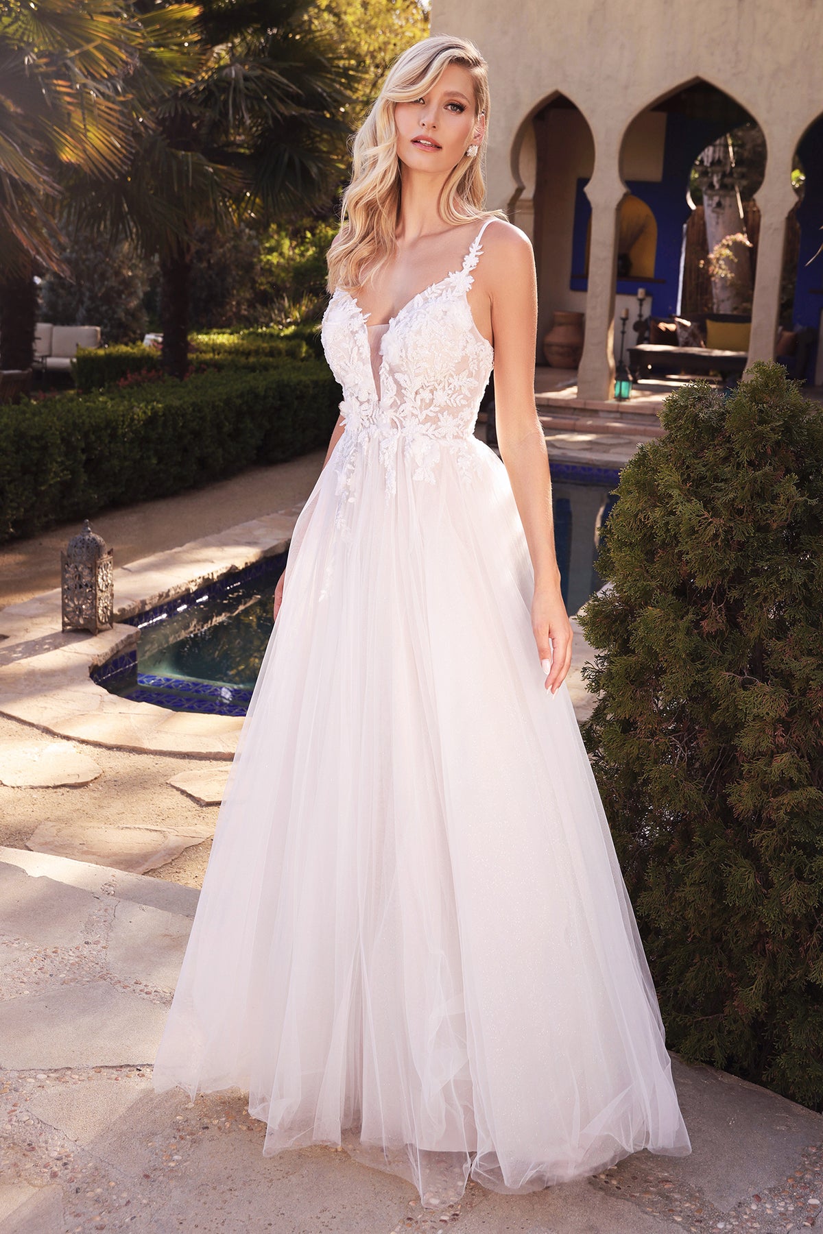 Ladivine CB072W Layered A Line Tulle Bridal Gown - NORMA REED