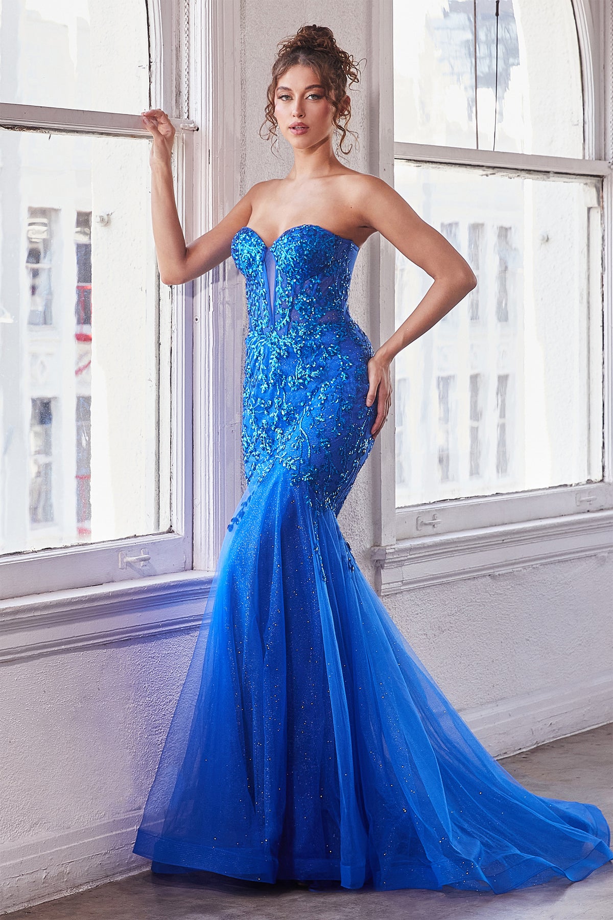 Cinderella Divine CB139 Ladivine Strapless Embellished Mermaid Gown - NORMA REED