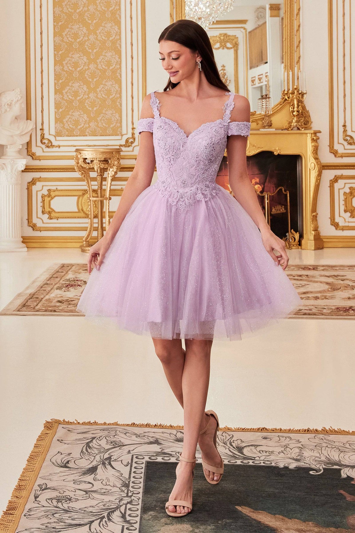 Cinderella Divine CD0132 Sparkling Short Corset Dress - NORMA REED