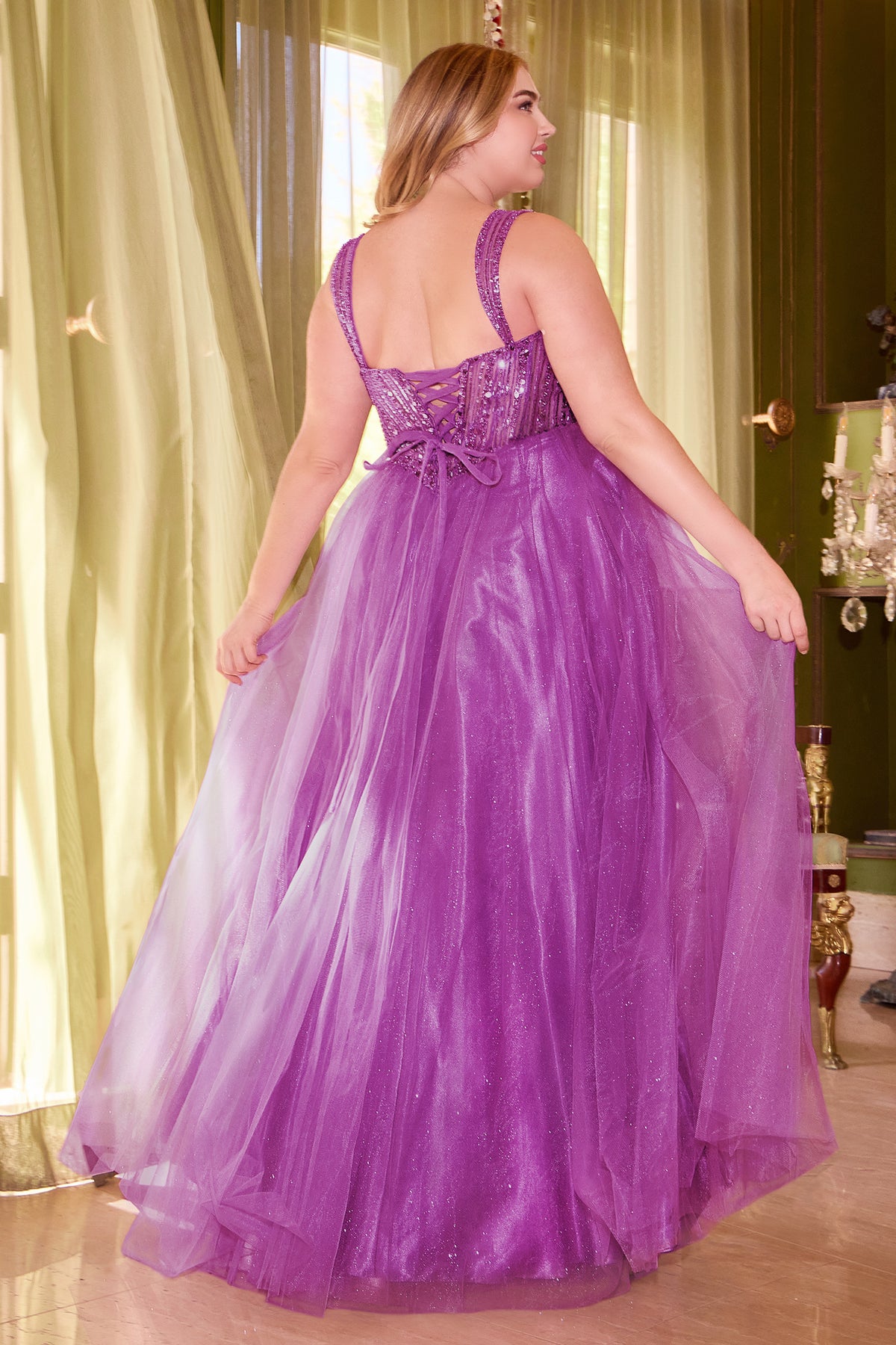 Cinderella Divine CD0217C Ladivine Strapless Sparkling Ball Gown - NORMA REED