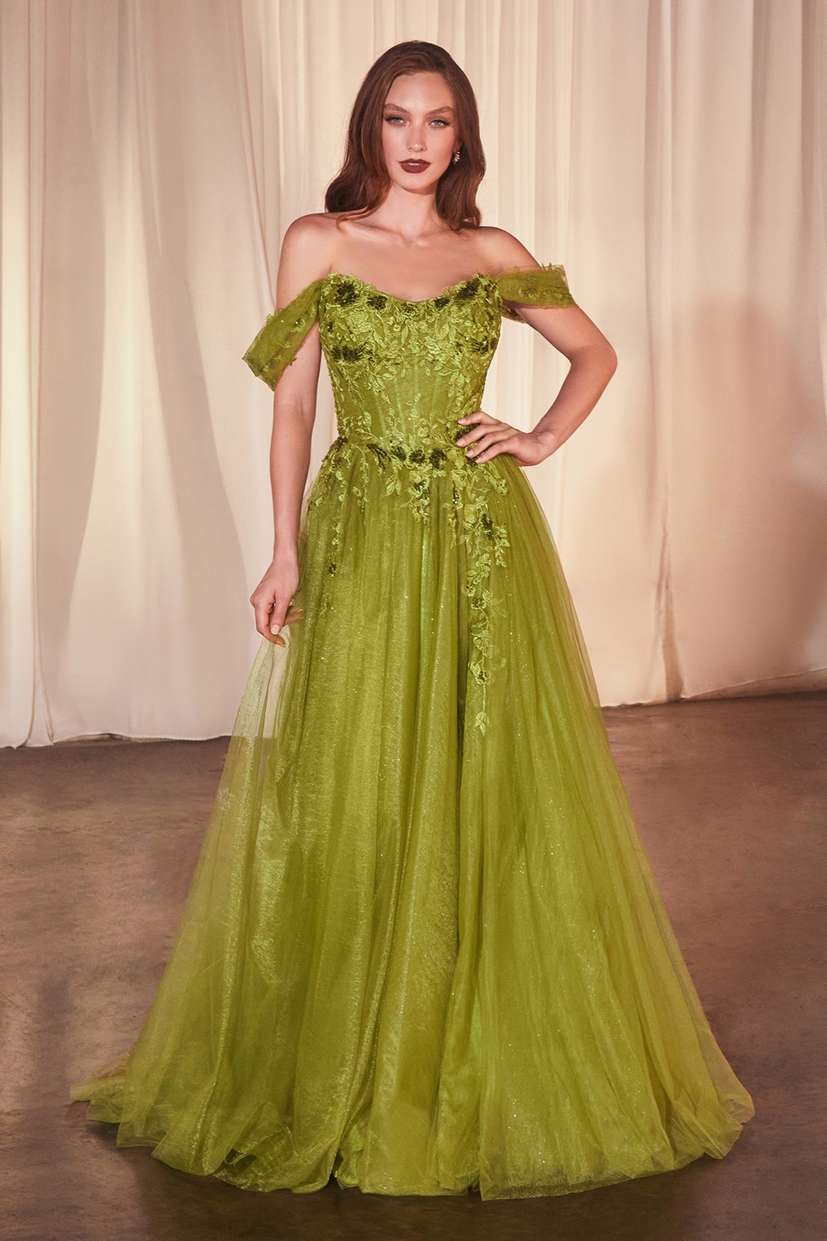 Ladivine CD799 Off the Shoulder A Line Slit Leg Ball Gown - NORMA REED Ladivine CD799 Off the Shoulder A Line Slit Leg Ball Gown - NORMA REED