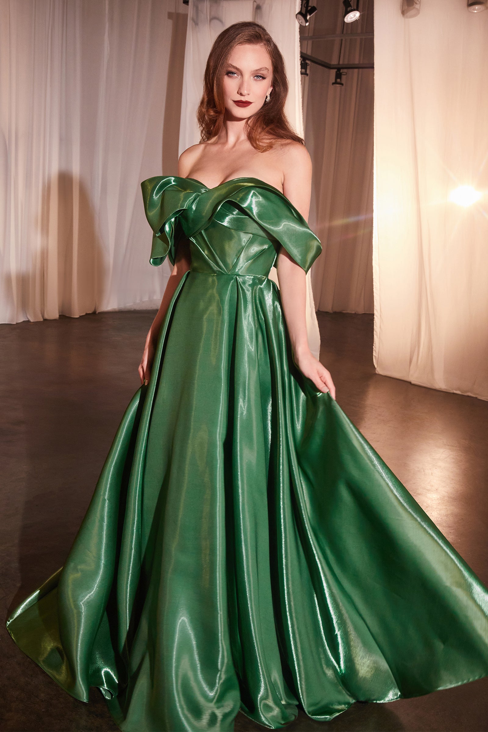 Green organza dress best sale