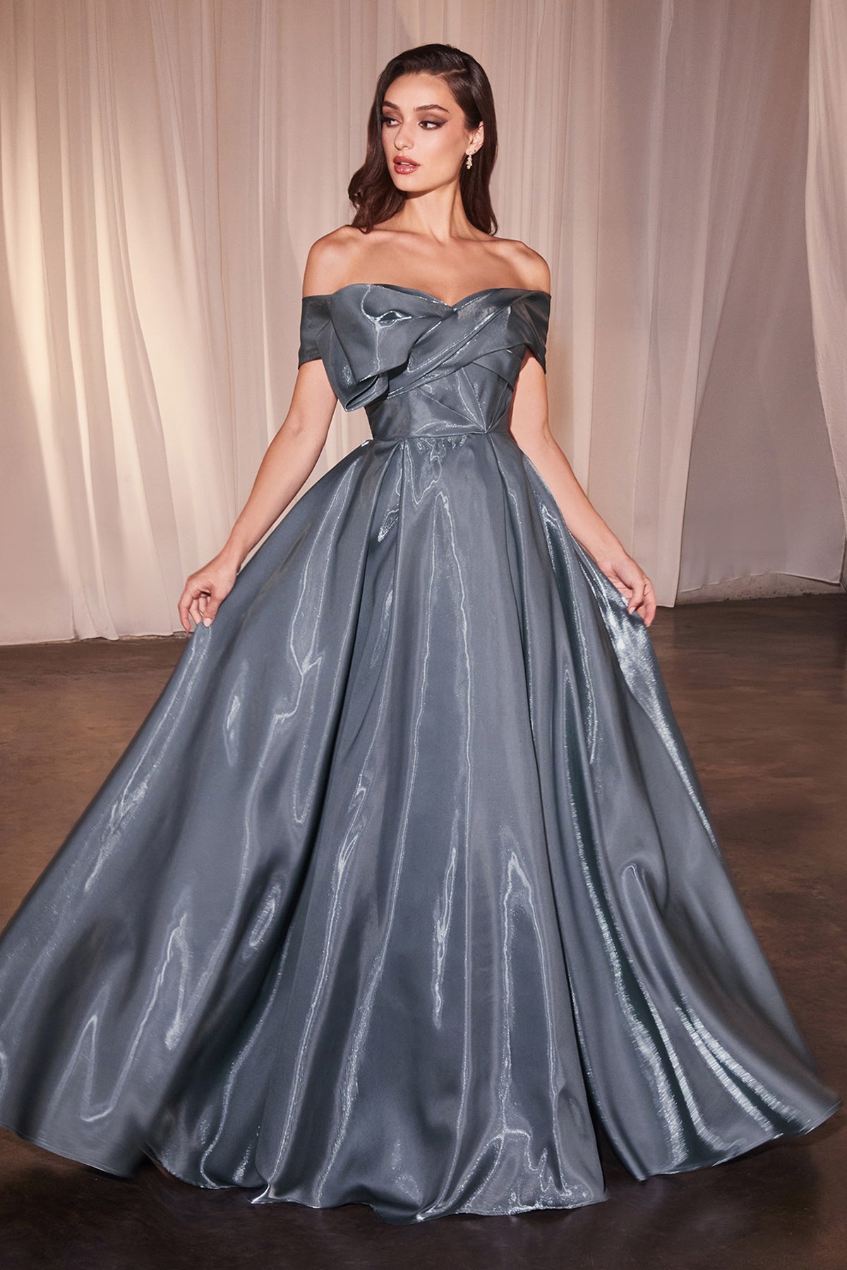 Cinderella Divine CD801 Luxurious Off Shoulder Organza Gown