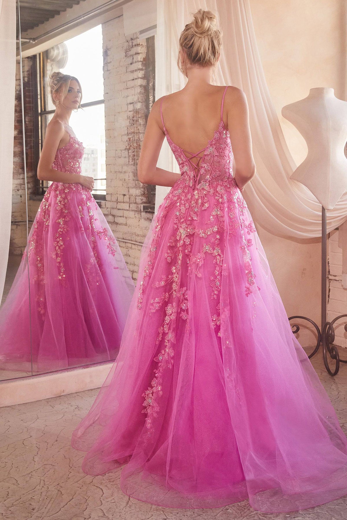 Cinderella Divine CM347 Ladivine Floral Corset Ball Gown