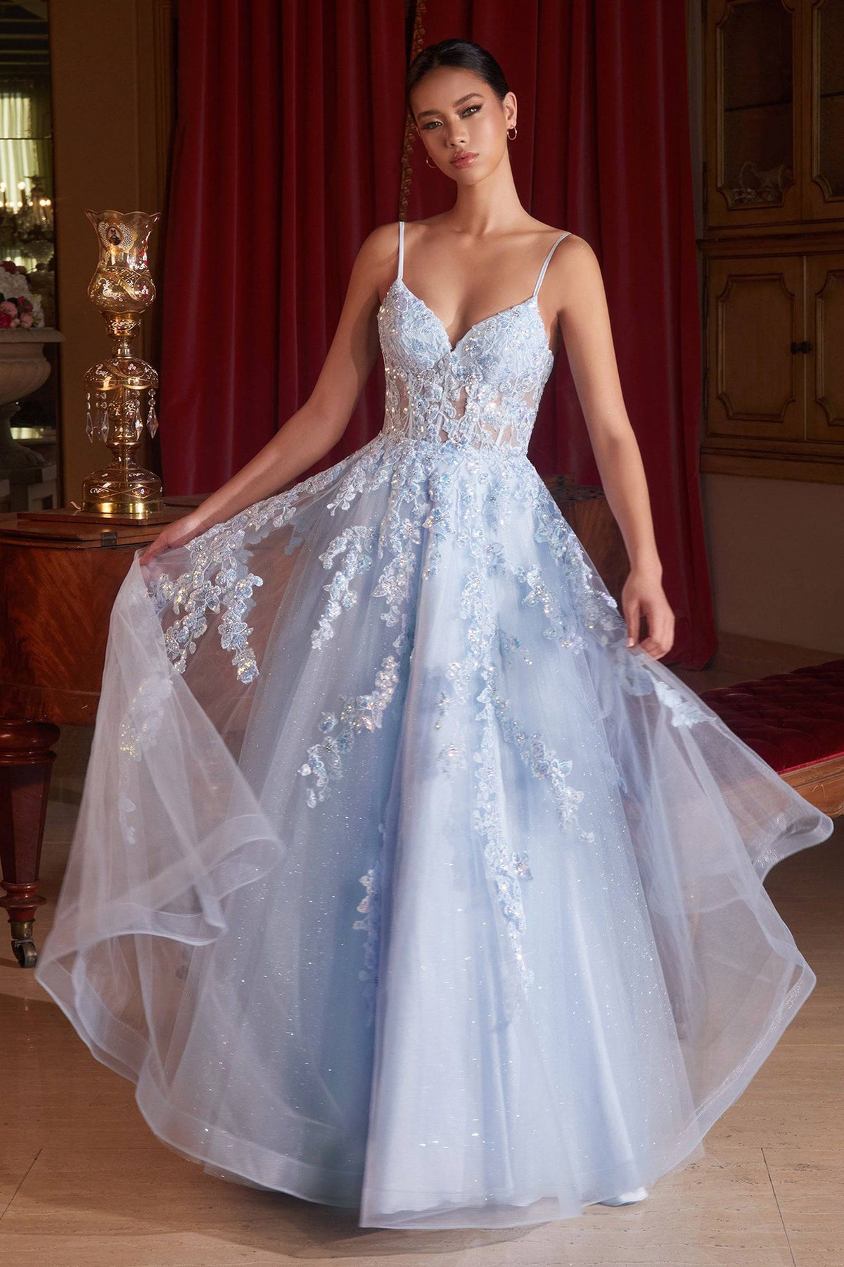 Cinderella Divine CM347 Ladivine Floral Corset Ball Gown