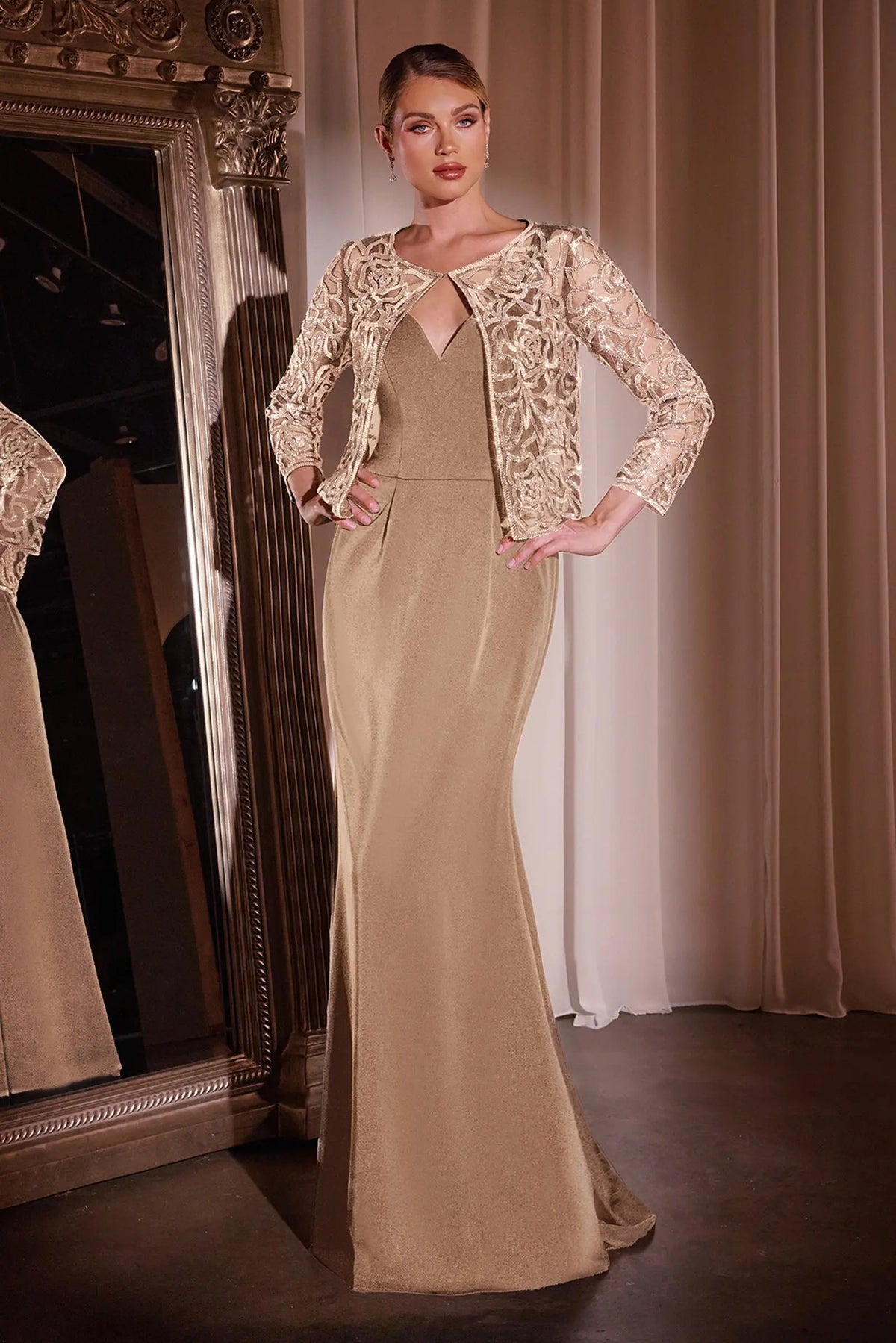 Ladivine J881 Fit & Flare Dress with Removable Jacket - NORMA REED Ladivine J881 Fit & Flare Dress with Removable Jacket - NORMA REED