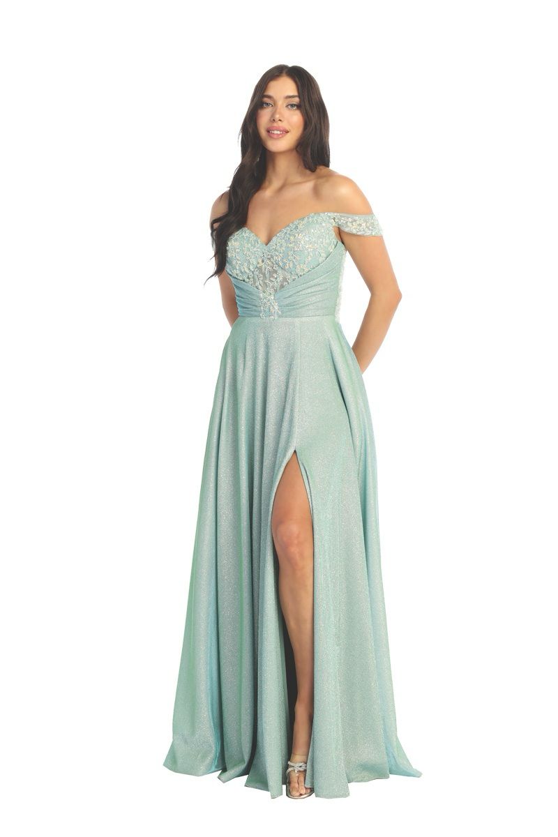 Cindy Collection 50487 Sparkling Off the Shoulder Dress