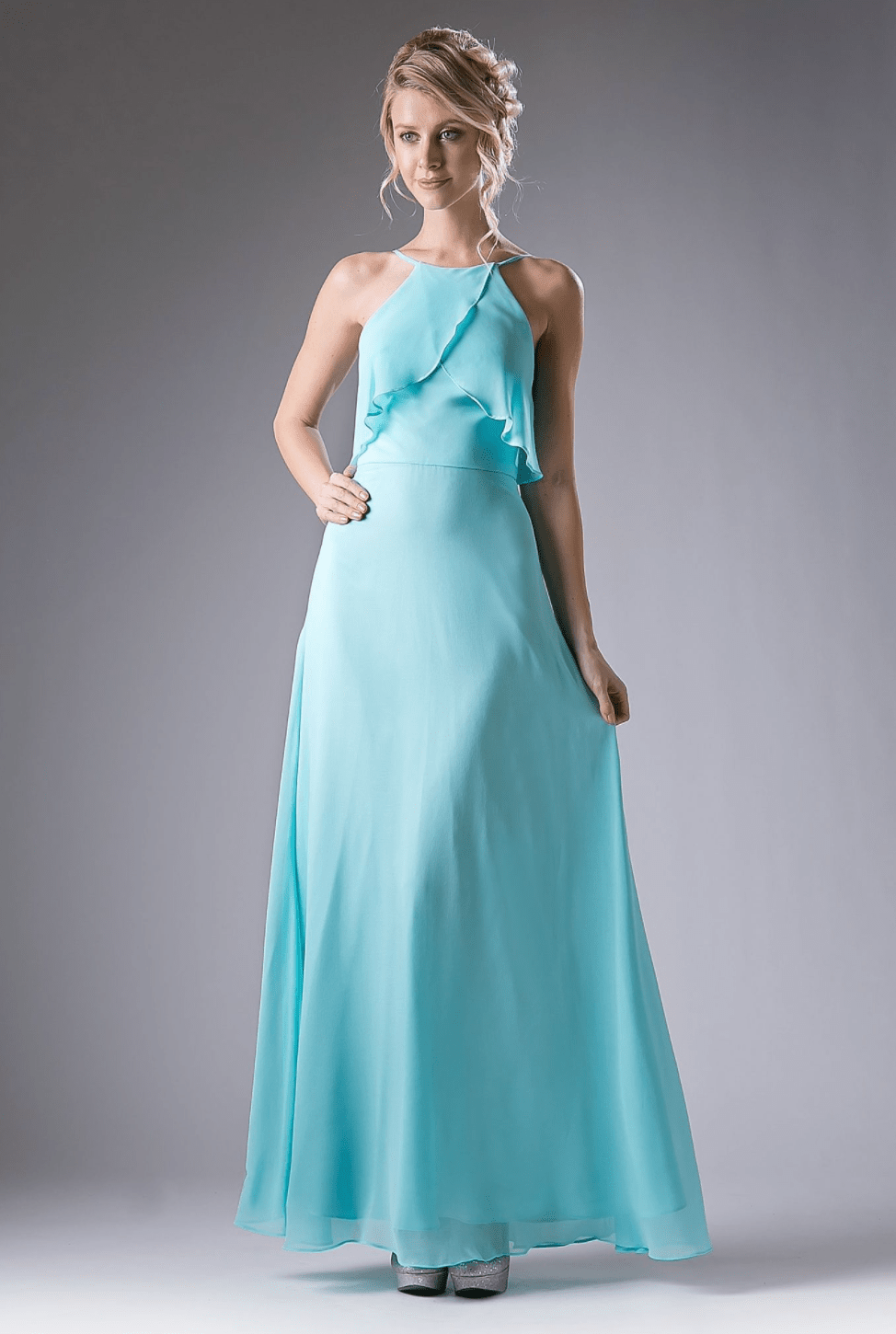 Chiffon Empire Waist Long Dress - NORMA REED