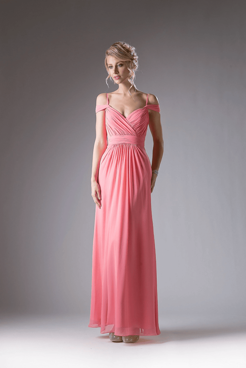 Off Shoulder Chiffon Wrap Dress By Cinderella Divine - NORMA REED