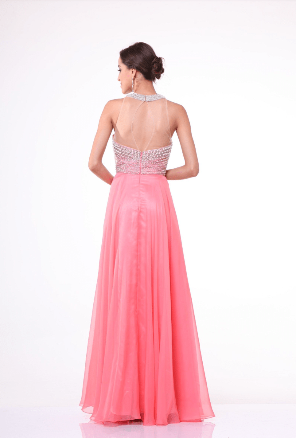 Sparkling Halter Style Chiffon Dress By Cinderella Divine - NORMA REED