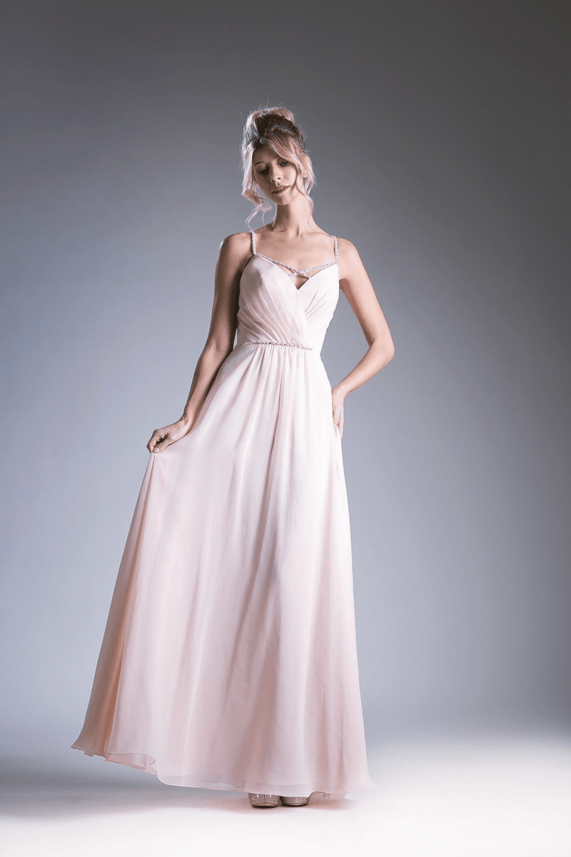 Crystal & Chiffon Flowing Long Dress By Cinderella Divine - NORMA REED