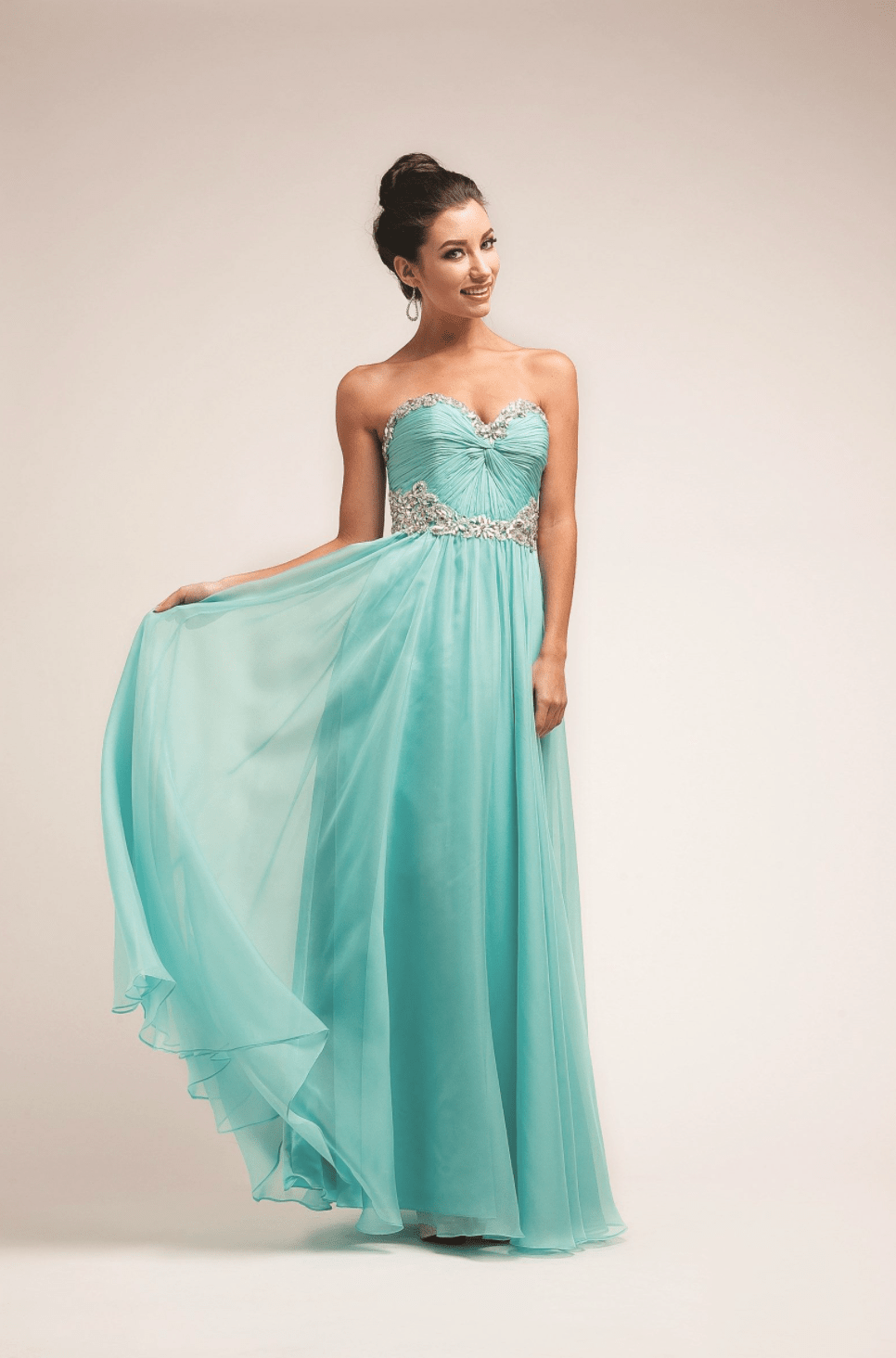 Mint Green Crystal Chiffon Dress by Ladivine - NORMA REED