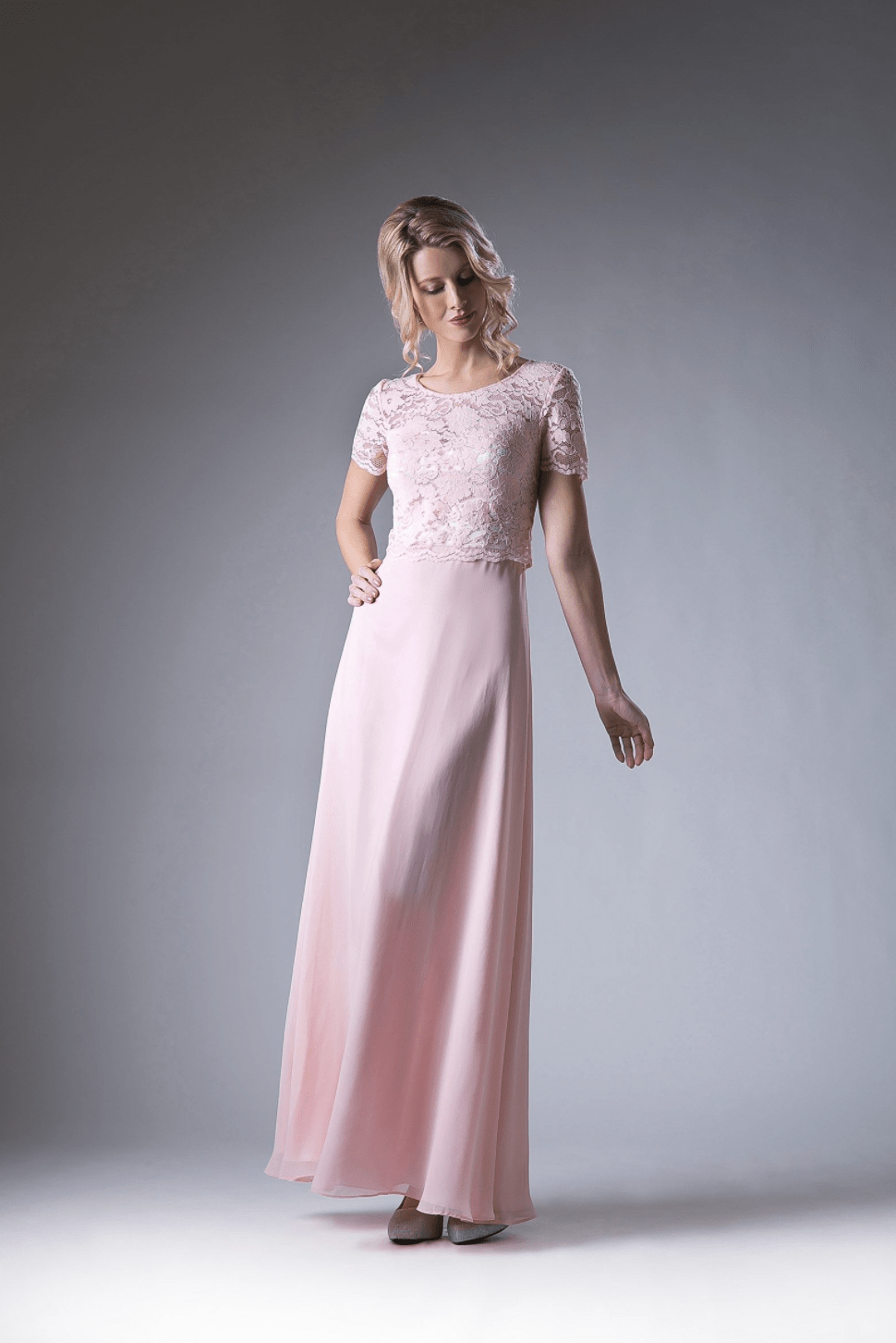 Chiffon Shoulder Sleeve Dress by Ladivine - NORMA REED