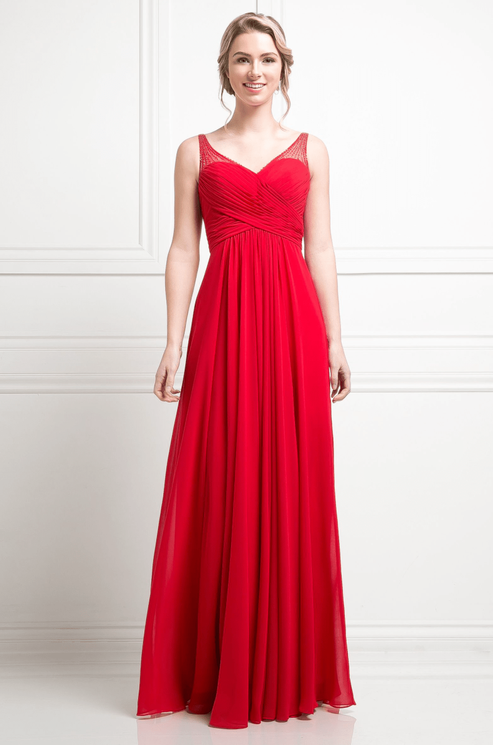 Red 2024 empire dress