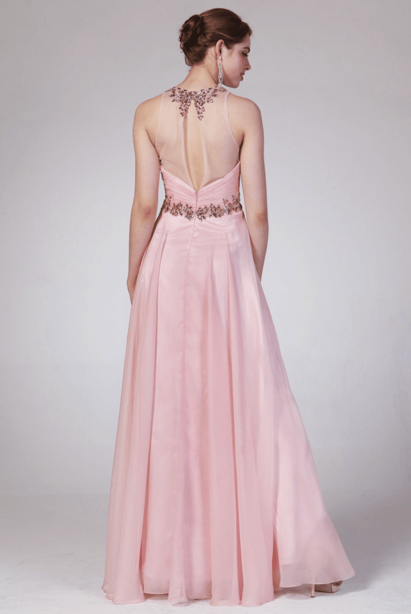 Pink Blush Crystal Beaded Dress by Cinderella Divine - NORMA REED