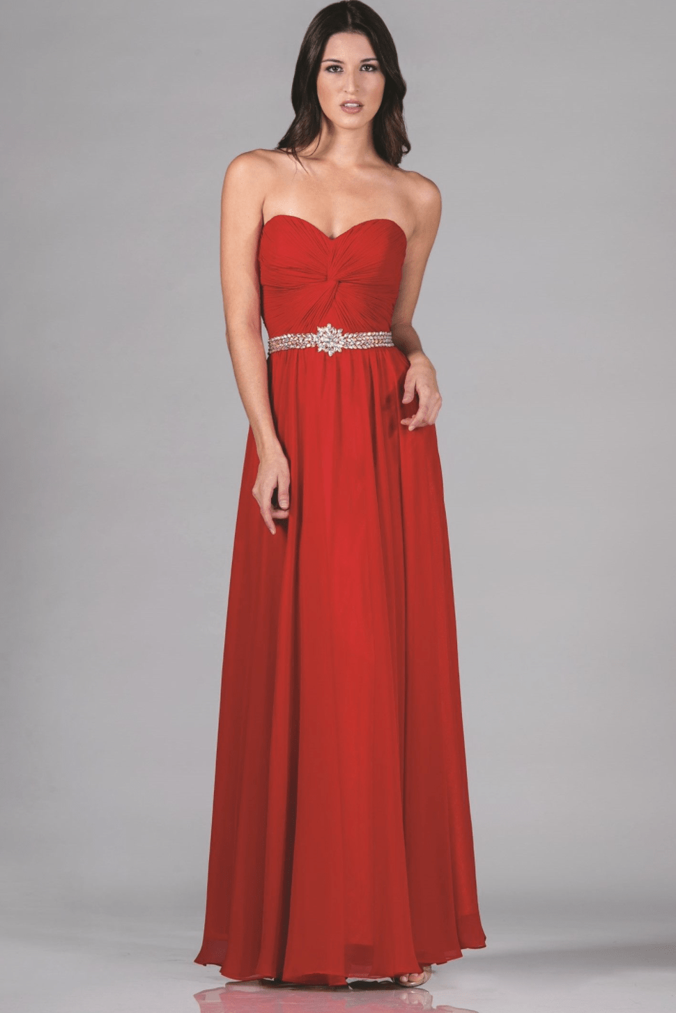 Strapless Beaded Belt Long Dress by Ladivine - NORMA REED