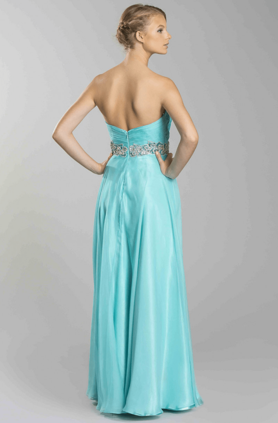Strapless Beaded Chiffon Dress by Aspeed - NORMA REED