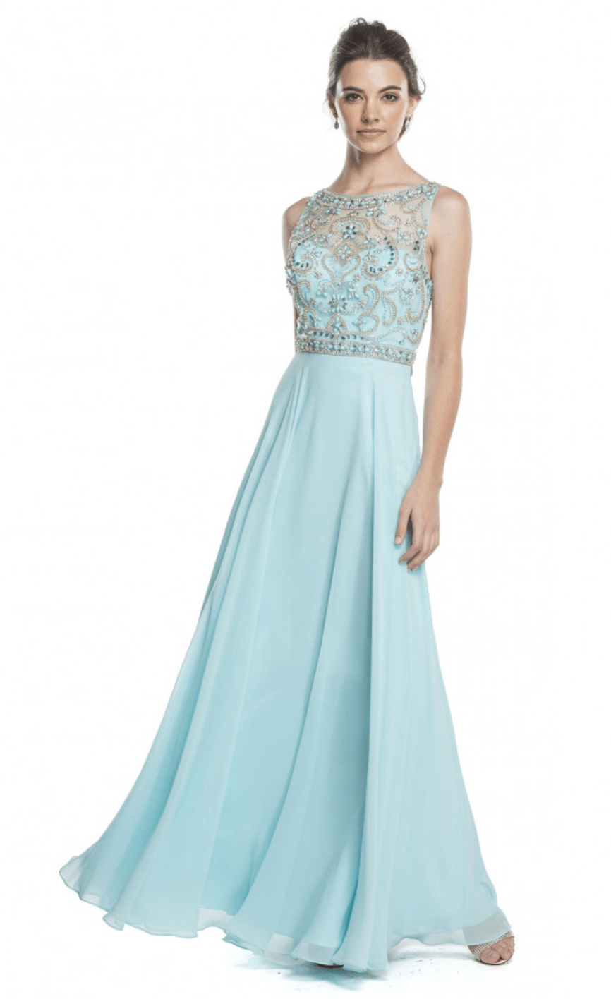 Sparkling Crystal Beaded Chiffon Dress by Aspeed - NORMA REED