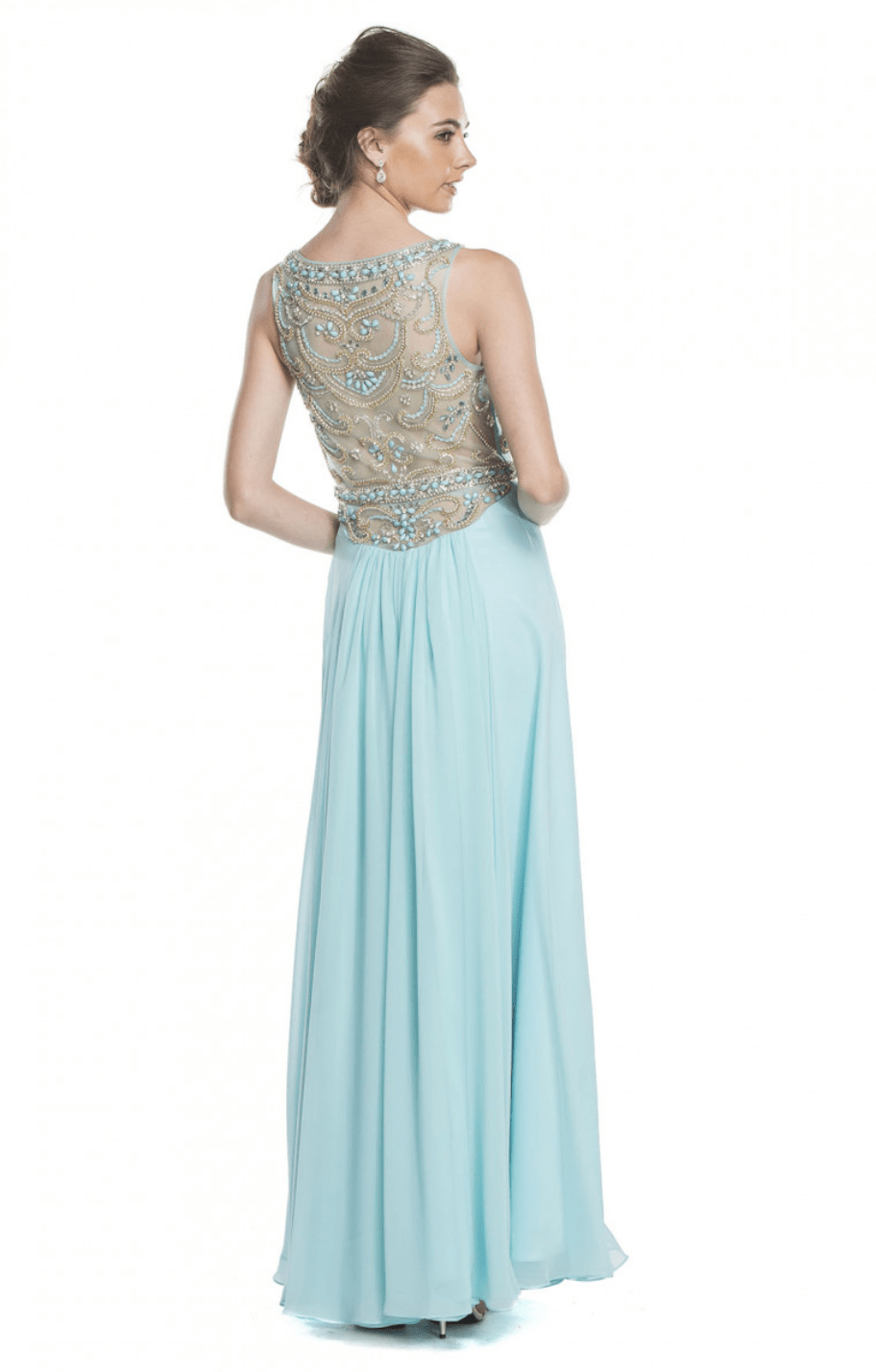 Sparkling Crystal Beaded Chiffon Dress by Aspeed - NORMA REED