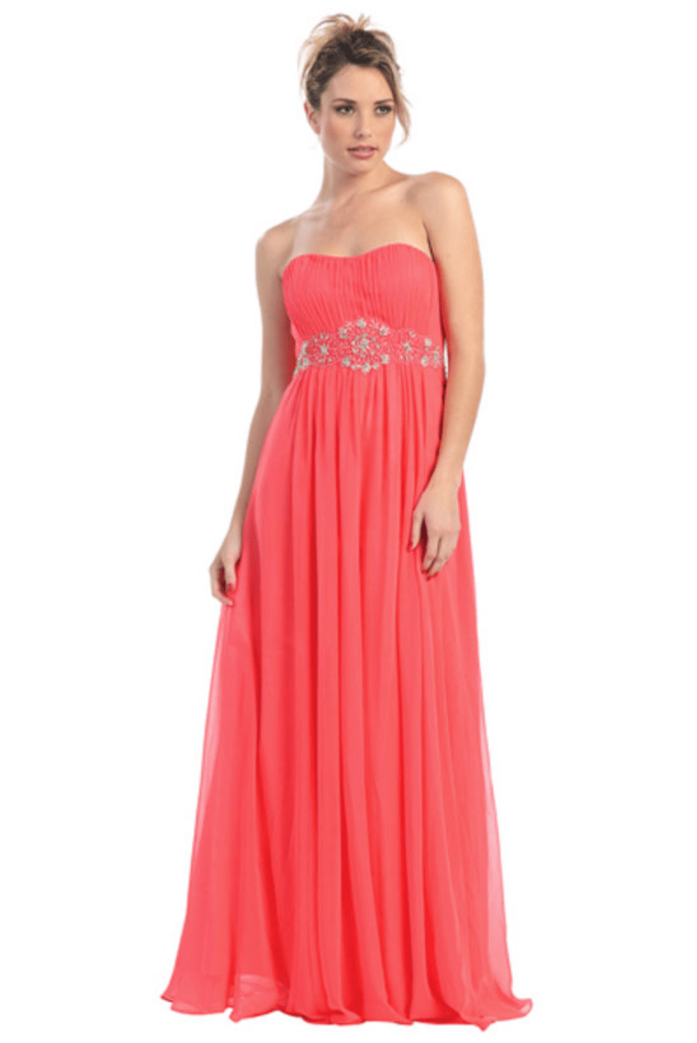 Strapless Flowing Chiffon Dress by Fiesta | 11 Colors - NORMA REED