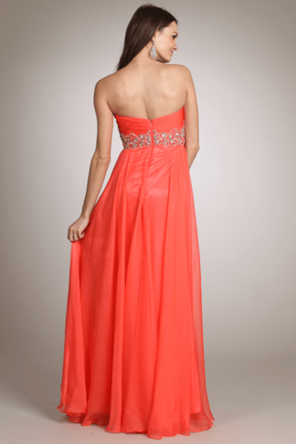 Strapless Sweetheart Crystal Embroidered Chiffon Long Dress by Fiesta | 3 Colors - NORMA REED