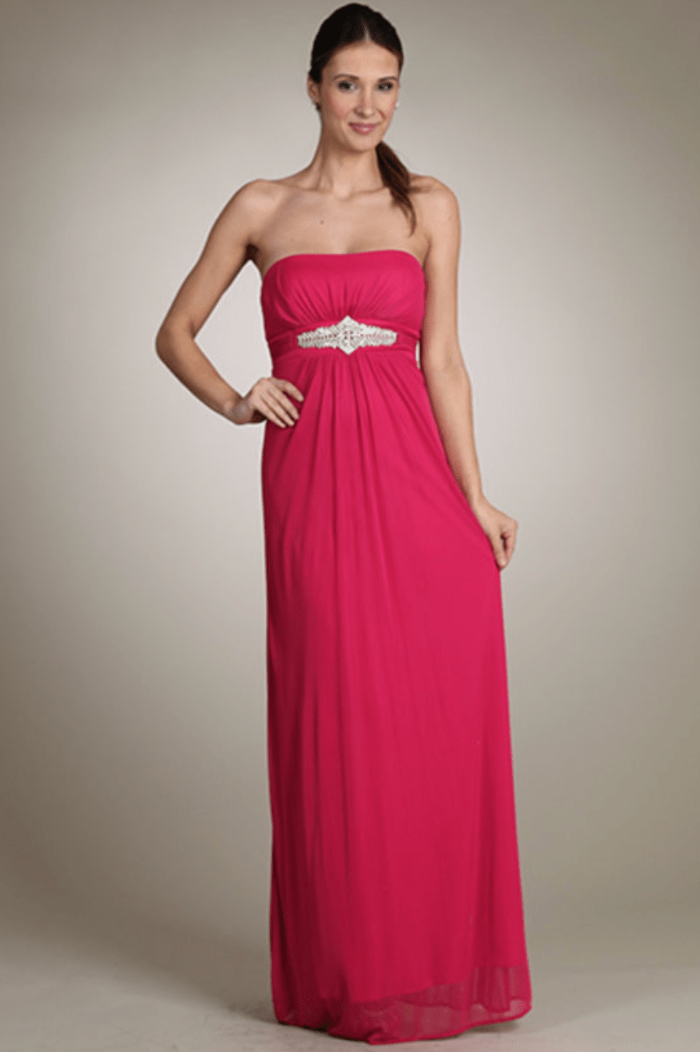 Pink strapless hot sale bridesmaid dresses