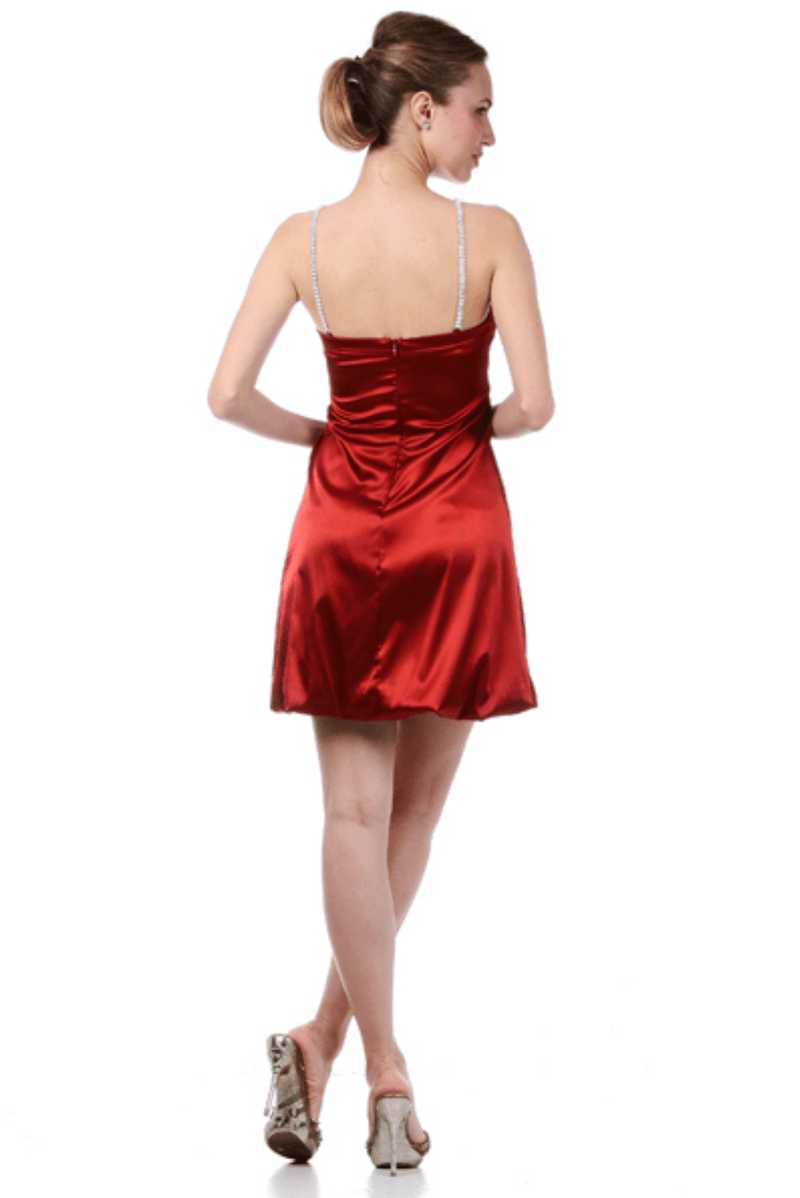 Charmeuse Short Dress with Rhinestone Strip by Fiesta | 6 Colors - NORMA REED