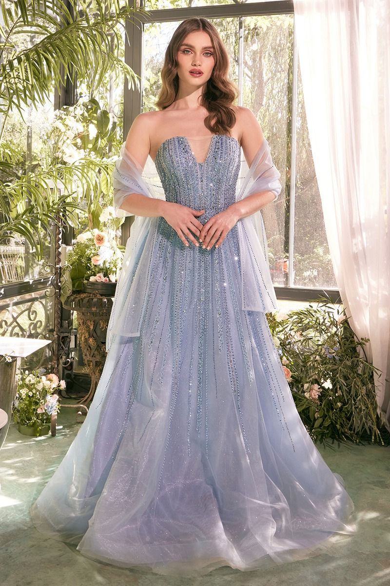 Andrea & Leo A1369 Strapless Ombre Beaded A Line Gown