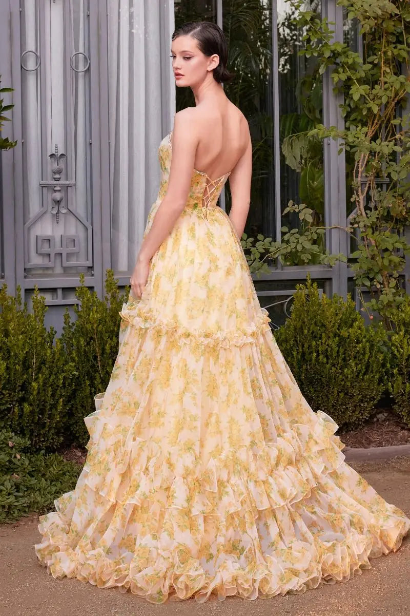 what is tea length dresses Nerina | Floral Strapless Teal Length A Line Dress