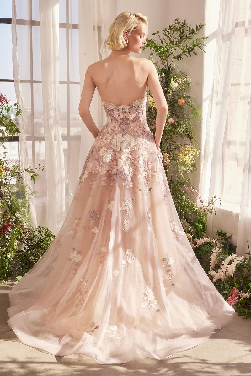 Andrea & Leo A1453 Spring Floral A Line Gown