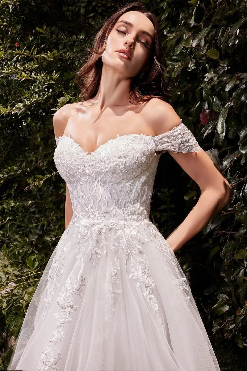 Ladivine C159W Off The Shoulder A Line Lace & Tulle Wedding Dress -
