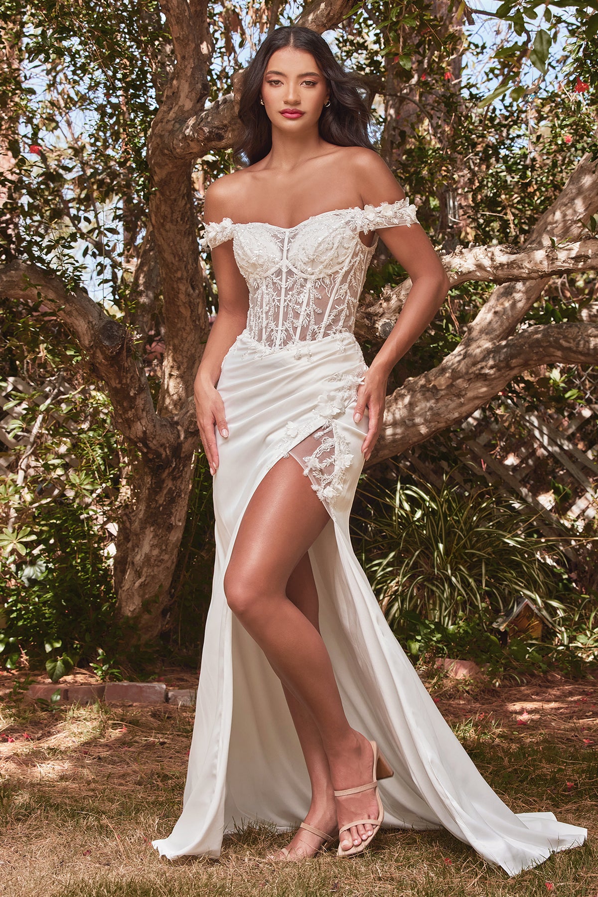 Cinderella Divine CD0186W Ladivine Off Shoulder Corset Wedding Dress