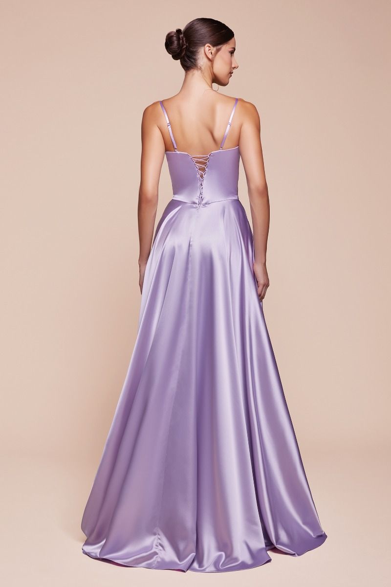 Ladivine CD337 A Line Satin Bustier Dress