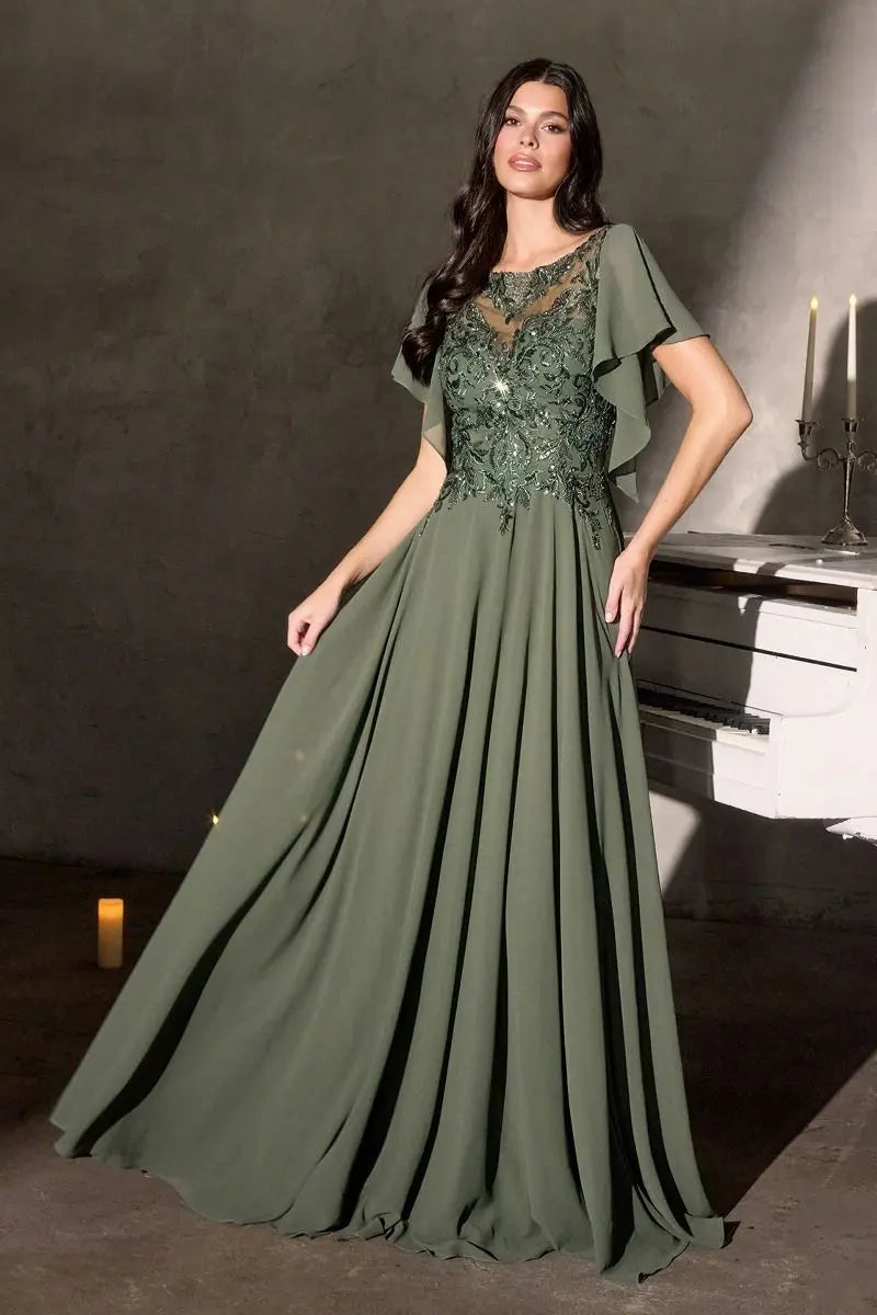 Olive Green Moss Green Mother Of The Bride Dress Jacket Wedding
