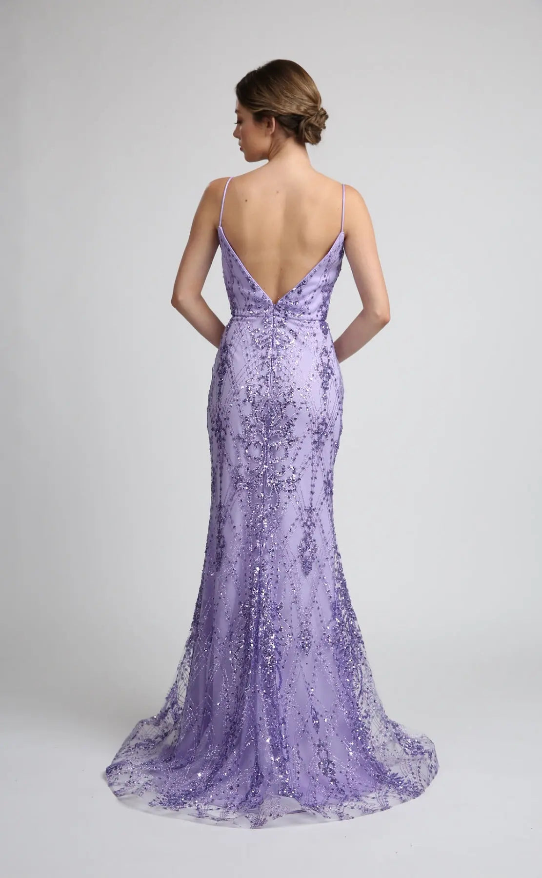 Fiesta 67027 Crystal Stone & Sequin Slit Leg Dress NORMA REED