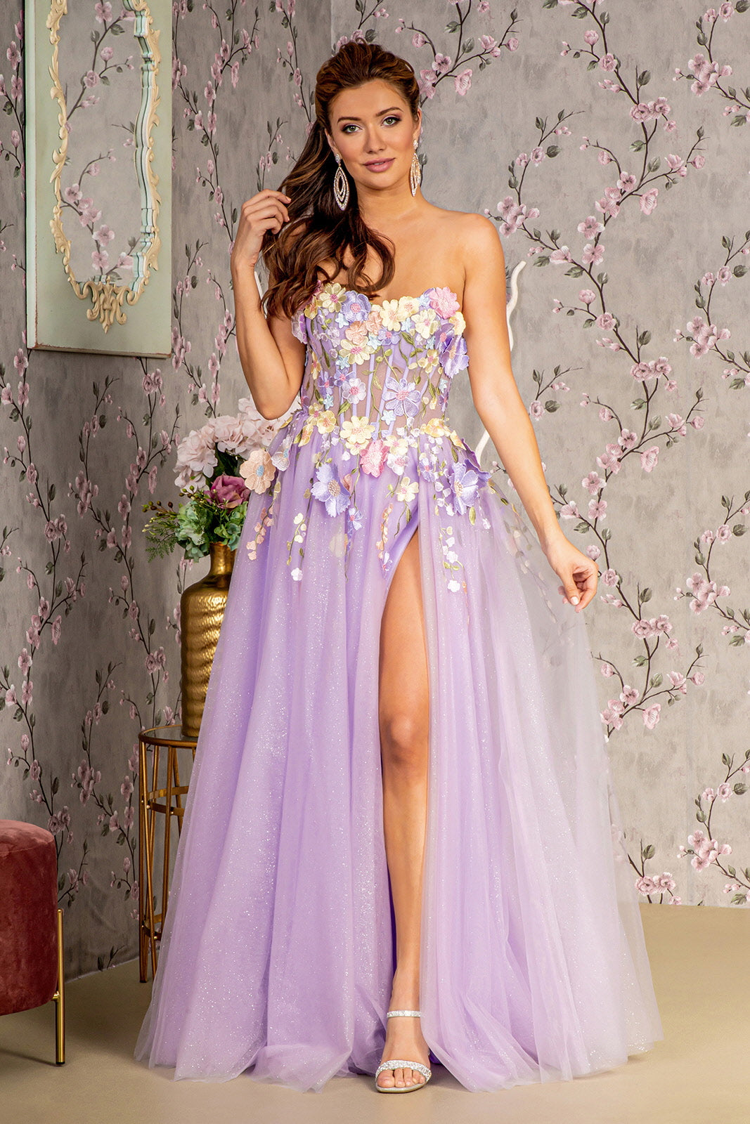 GLS by Gloria GL3233 Long Dress S Lilac