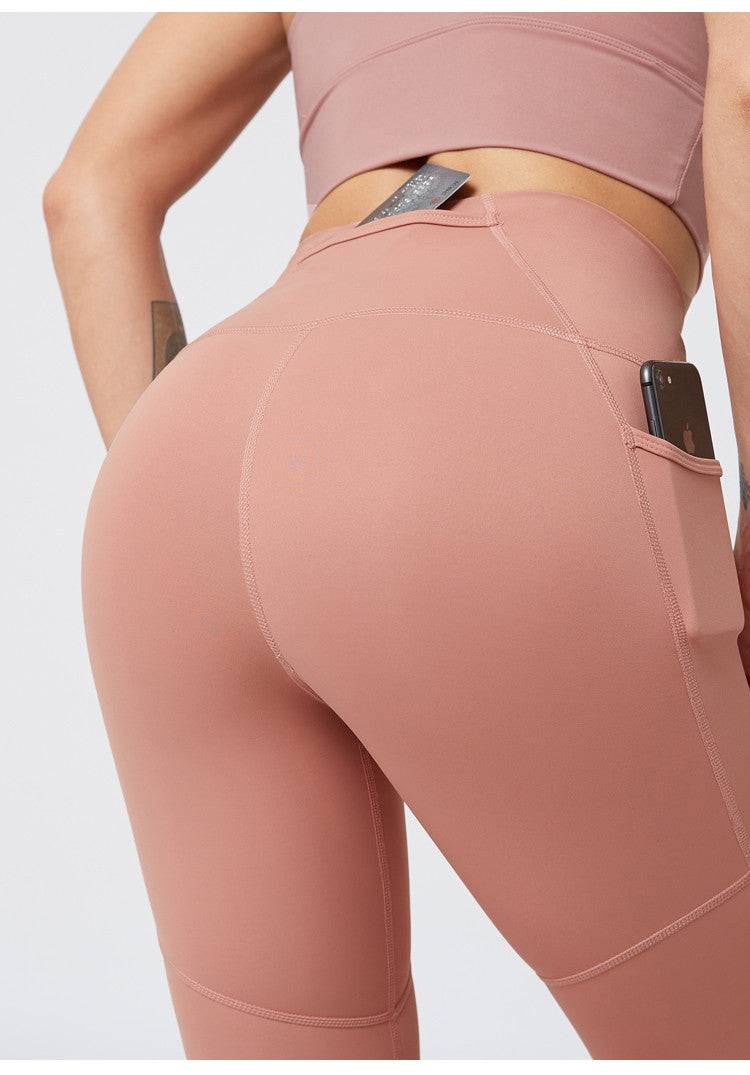 Women's High Rise Pink Yoga Pants - NORMA REED