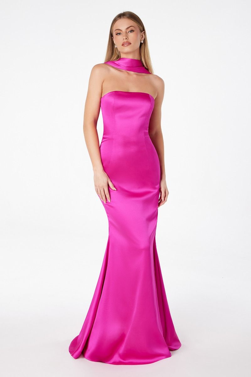 Amoris T201 Strapless Satin Dress