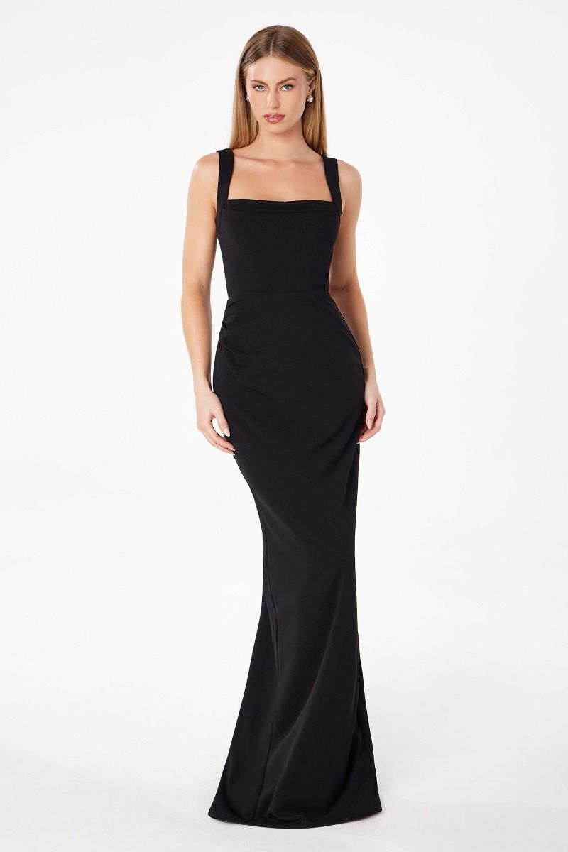 Ladivine T3000P Fitted Dress with Back Leg Slit