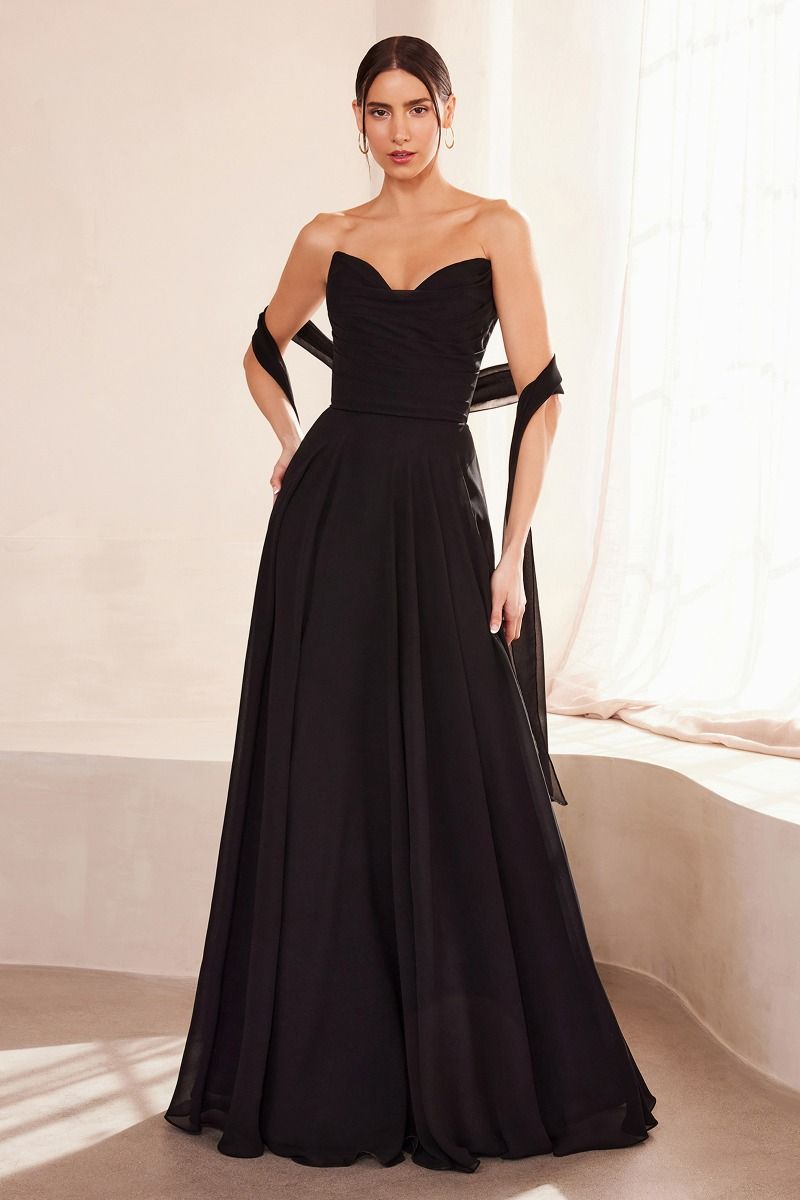 Amoris T703 Strapless Chiffon Dress