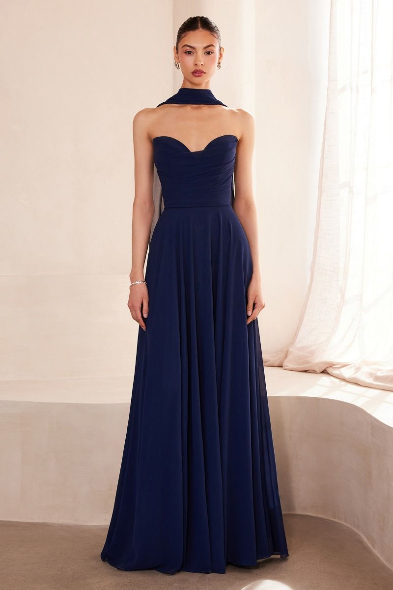 Amoris T703 Strapless Chiffon Dress