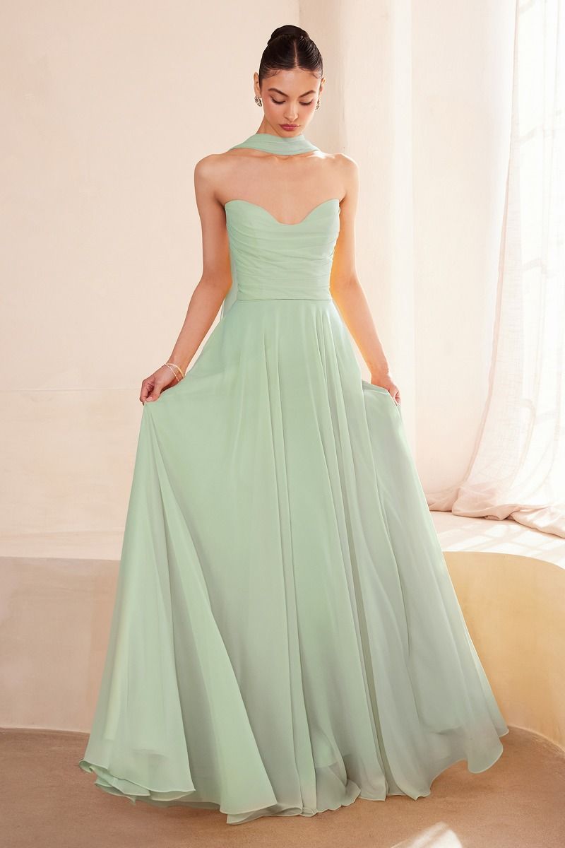 Amoris T703 Strapless Chiffon Dress