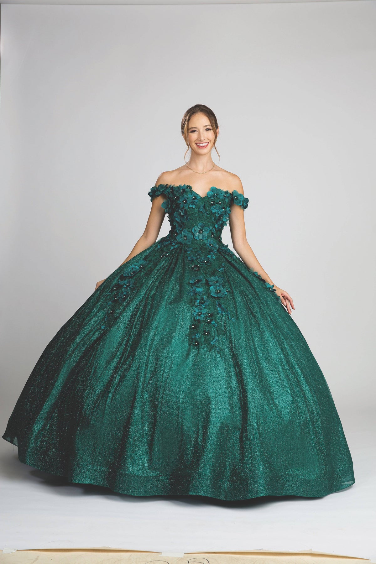 Fiesta 10267 Glittering Floral Ball Gown - NORMA REED