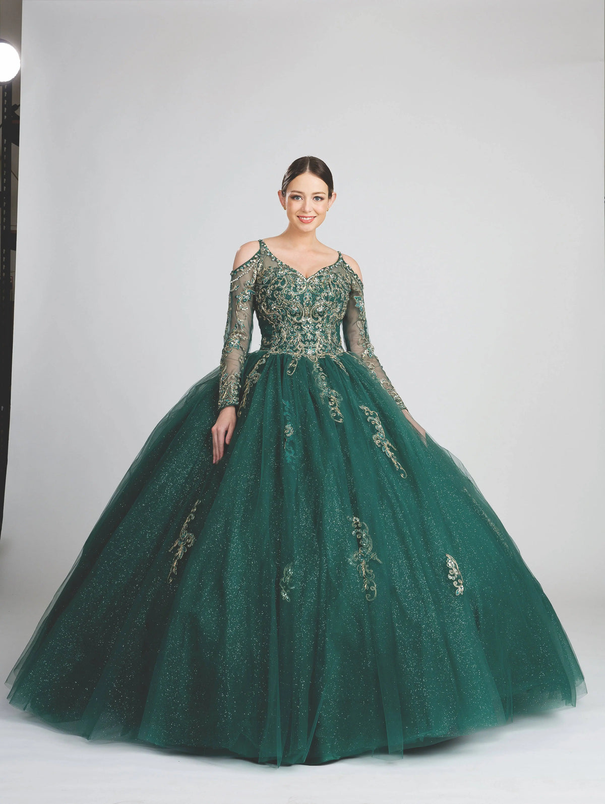 Fiesta 10270 Sparkling Long Sleeve Quinceanera Dress - NORMA REED Fiesta 10270 Sparkling Long Sleeve Quinceanera Dress - NORMA REED