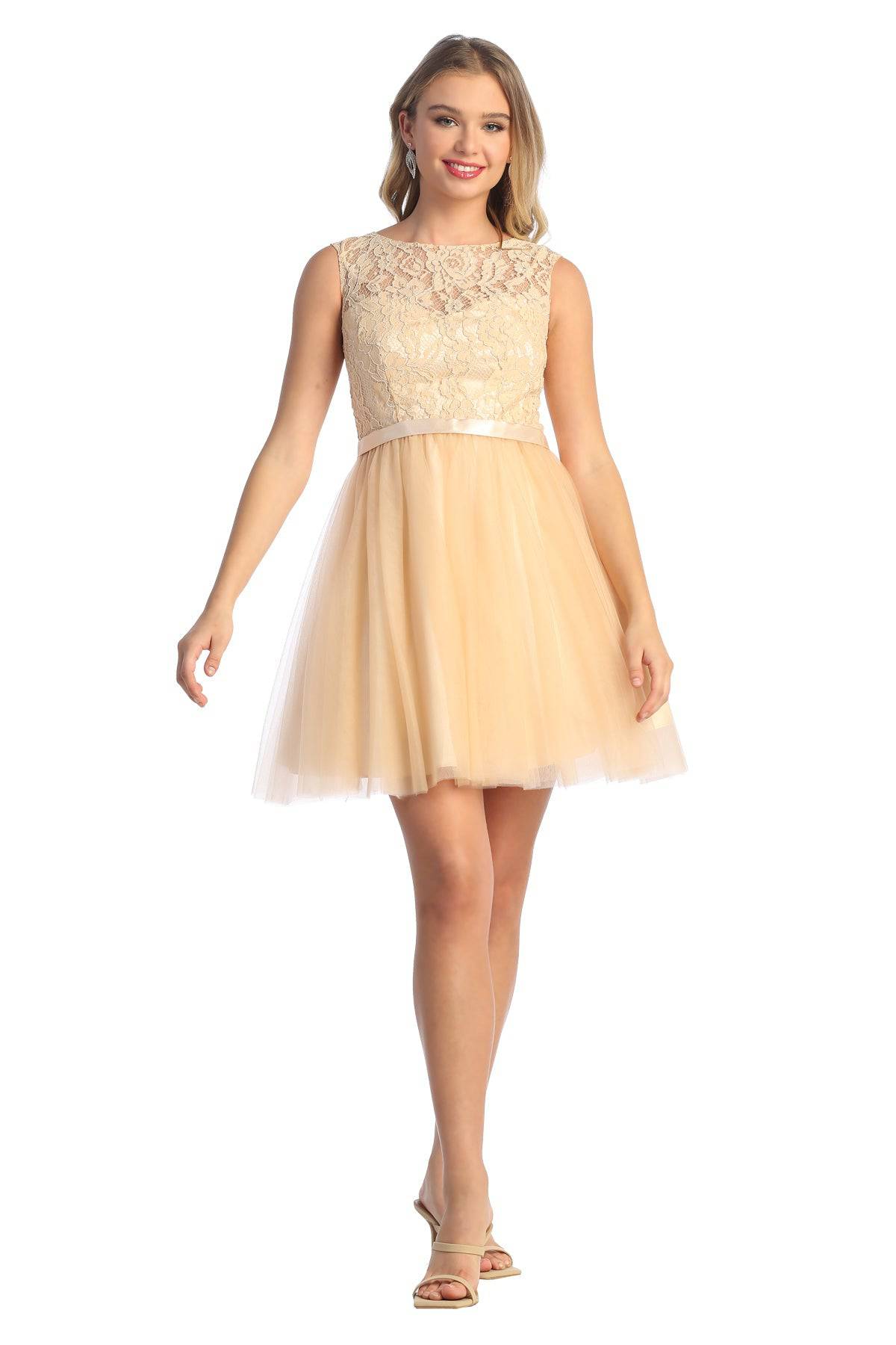 Cinderella Divine 9243 Shimmering Corset Short Dress