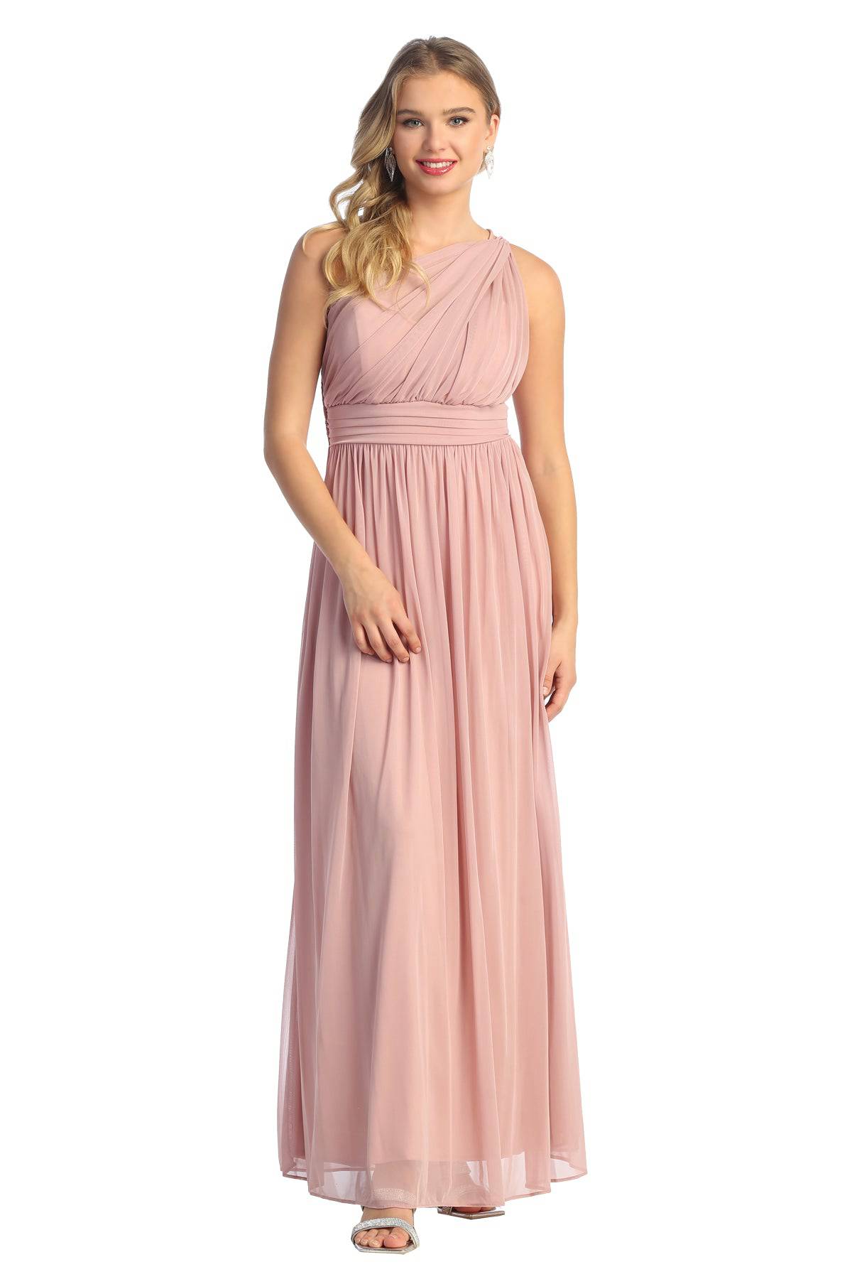 Dusty pink bridesmaid hot sale dresses with sleeves