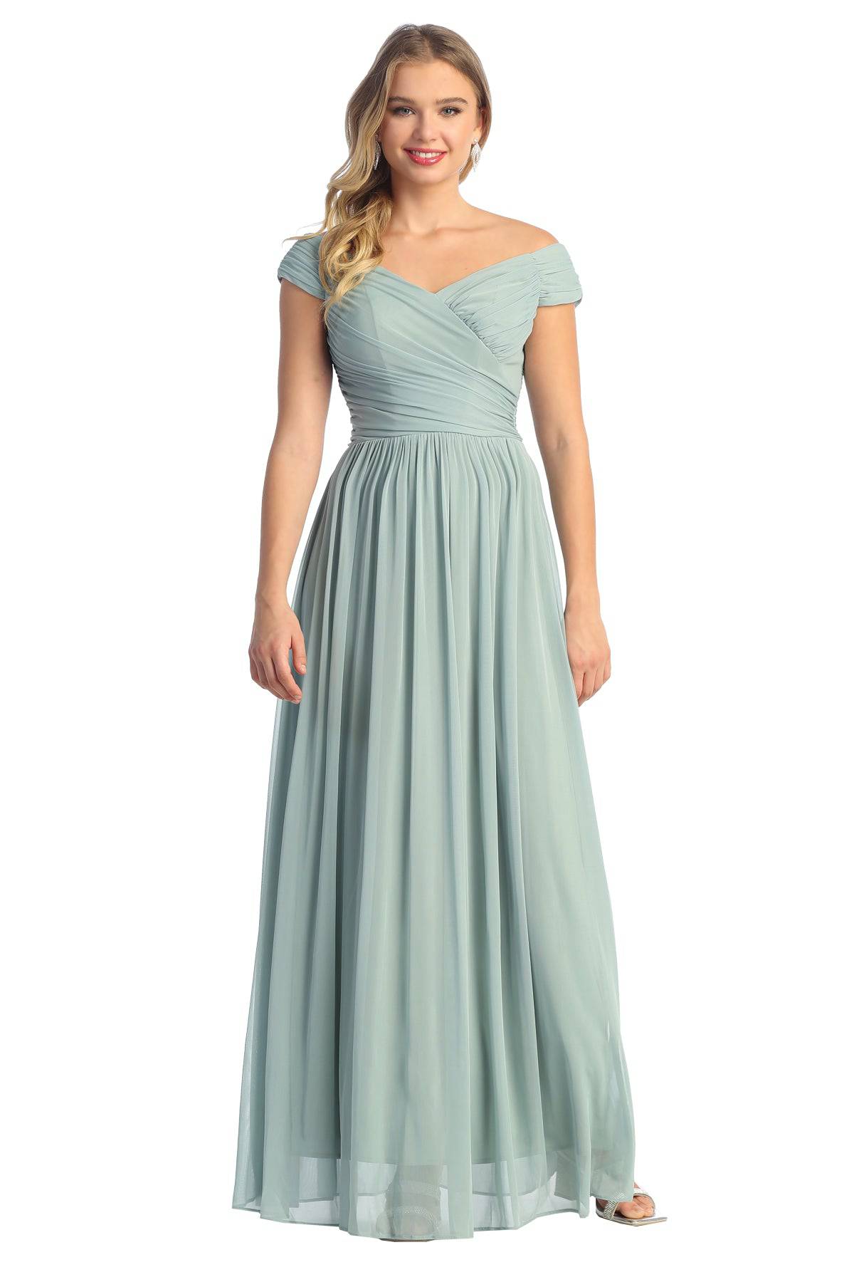 Cindy Collection 1600 Sage A Line Dress - NORMA REED