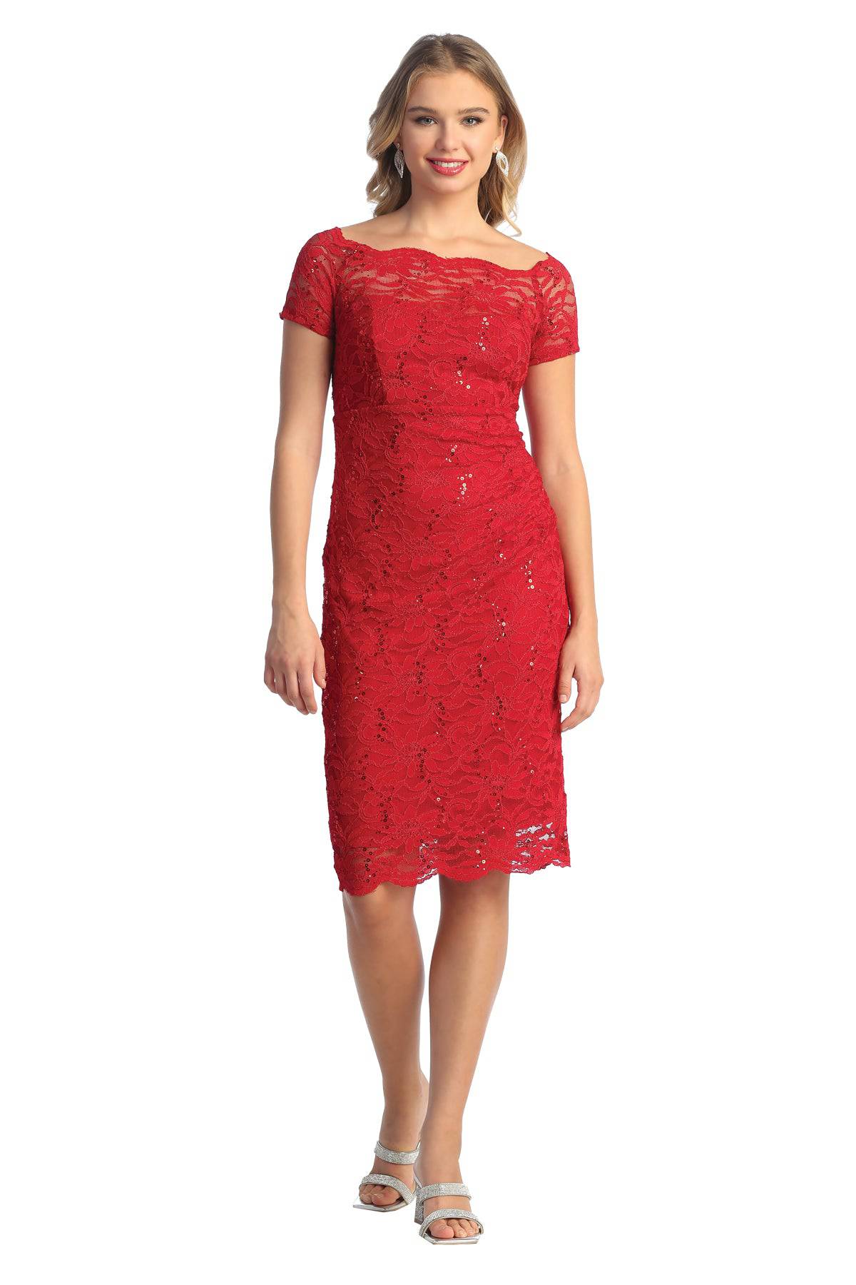 Cindy Collection 1605 Short Lace Dress - NORMA REED