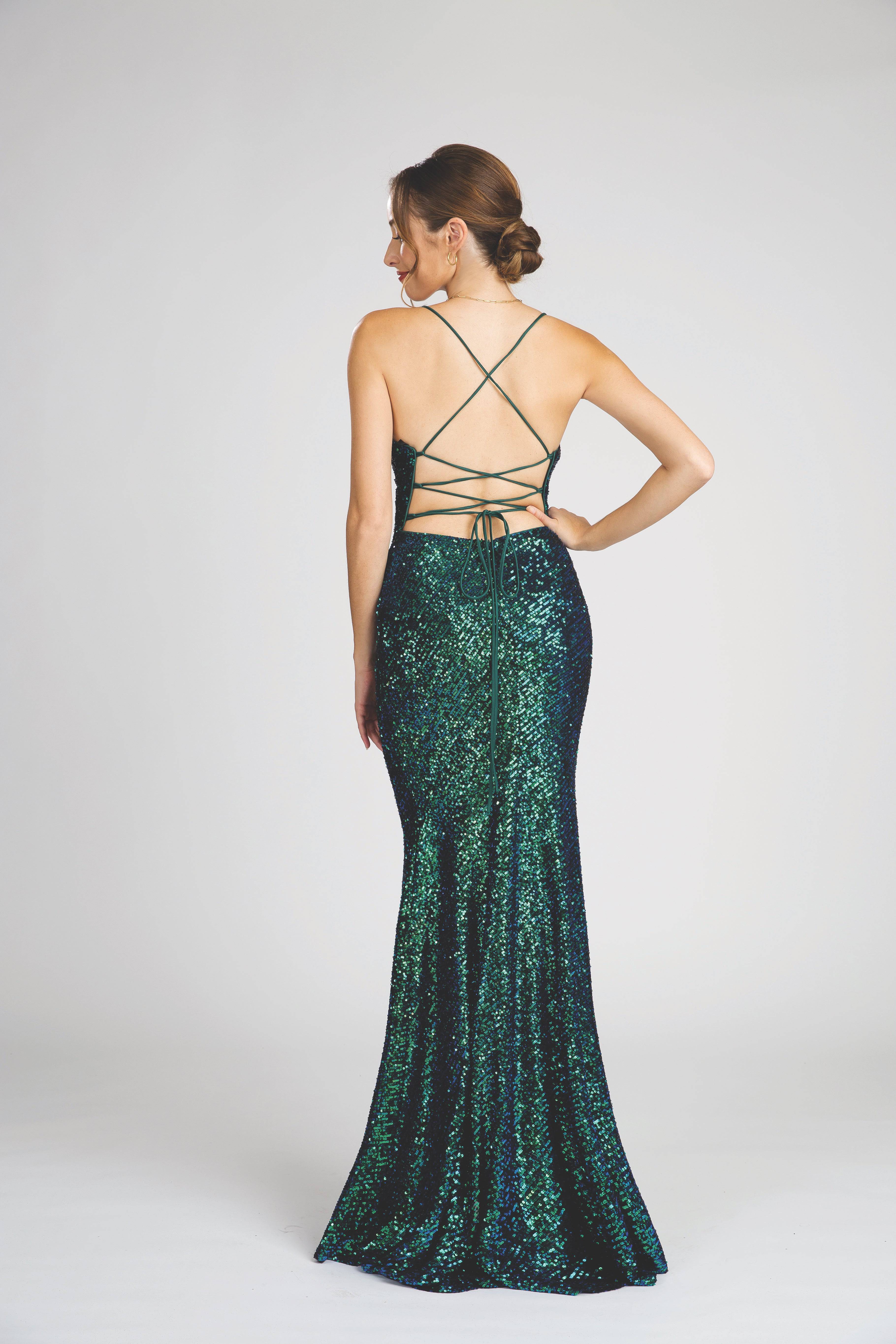 Copper evening clearance gown