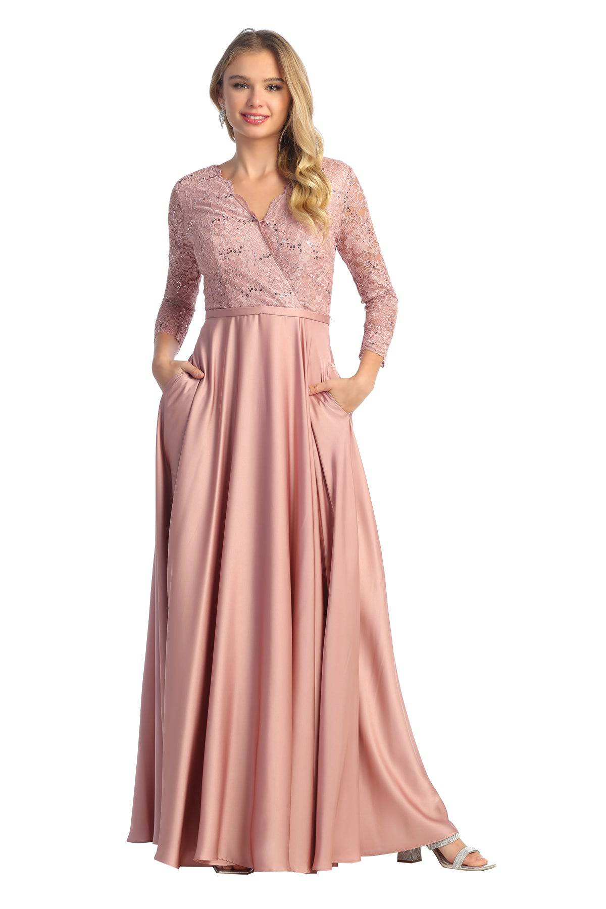 Cindy Collection 1699 Lace Chiffon A Line Dress - NORMA REED